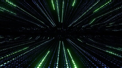 Graphic animation, matrix inspired seamless loop, crypto symbols data running in wave lines, concept of digital age, internet speeds, encrypted data transfer, algorithm, data scanning, virtual reality - Powered by Adobe