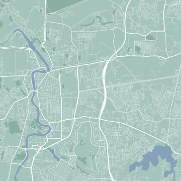 Vector map of Tangerang, Indonesia. Urban city road map art poster illustration.