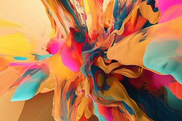 A colorful abstract design with a mix of warm and inviting tones and hues inspired by abstract expressionism, Generative AI