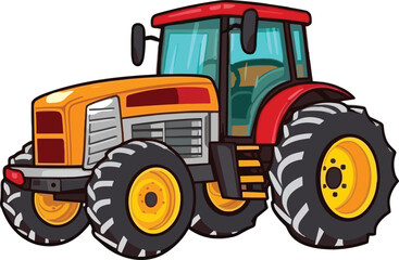 Cartoon Juneteenth Tractor Isolated On A White Background