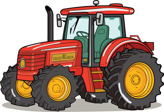 Cartoon Juneteenth Tractor Isolated On A White Background