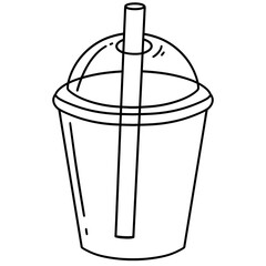 Milk tea line illustration