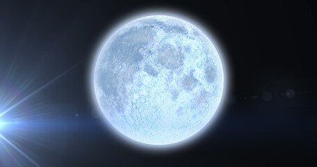 Composition of moon on night sky