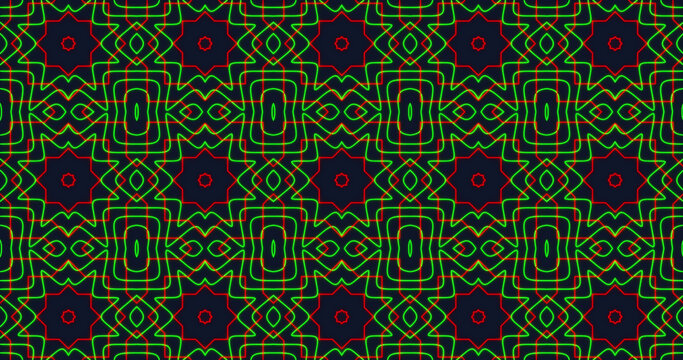 Image of kaleidoscopic colorful shapes on dark background