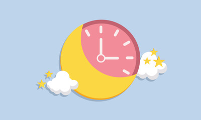 Sleep timeline icon. Linear style sign for mobile concept and web design.moon clock vector icon.