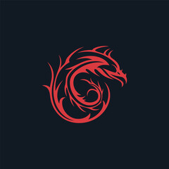 Obraz premium Dragon head logo design vector illustration