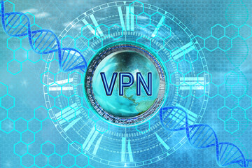 Virtual Private Network lock on Earth model, control, limiting use of Internet, business VPN...