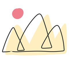 Continue Simple Line and Organic Shape Mountain 