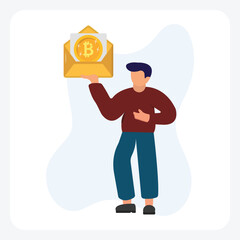 Bitcoin mail fully editable vector illustration

