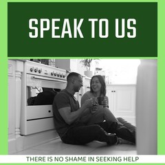 Composition of speak to us, there is no shame in seeking help texts and biracial couple