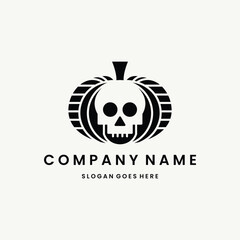 Skull Logo vector design template black logo and white background