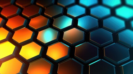 3D Abstract High Tech Background with hexagon