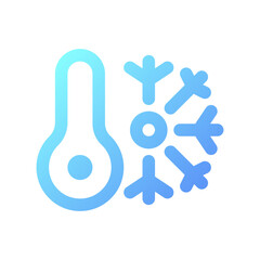 Climate control system pixel perfect gradient linear ui icon. Cooling appliance. Hotel service. Line color user interface symbol. Modern style pictogram. Vector isolated outline illustration