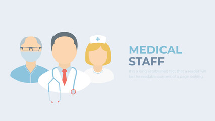 Medical staff flat vector. Healthcare professionals concept. Health workforce illustration. 