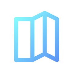 Brochure pixel perfect gradient linear ui icon. Hotel service promotion. Business and marketing. Line color user interface symbol. Modern style pictogram. Vector isolated outline illustration