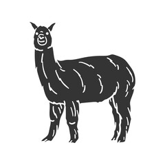 Alpaca Icon Silhouette Illustration. Peru Animal Vector Graphic Pictogram Symbol Clip Art. Doodle Sketch Black Sign. © josepperianes