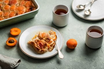 clafoutis abricot amandes fait maison flan gâteau semoule