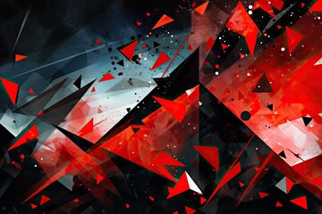 An Artist's Dream: Waving Lines of Colorful Geometry in an Abstract Red & Black Explosion of Artistic Style. Generative AI