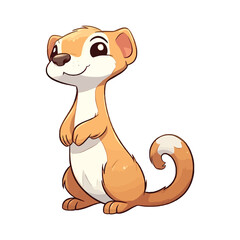 Cheerful Weasel: Lively 2D Illustration Brimming with Cuteness and Quick Movements