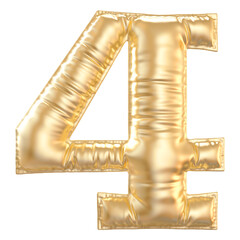 4 Number balloon gold