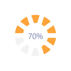 Segmented circular loading bar infographic chart design template. Task completion. Editable ring infochart with indicator. Visual data presentation. Myriad Pro-Bold, Regular fonts used