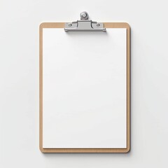 Clipboard with blank white paper mockup, isolated design element | Generative AI