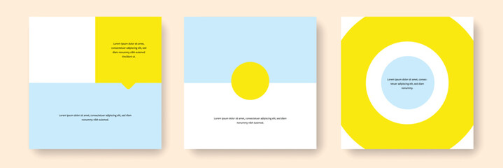 Editable social media post, square web banners for business, elegant and clean templates for social networks, minimal design layouts set