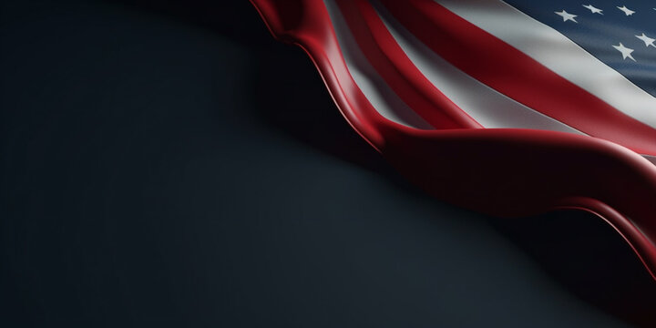  Concept with USA flag on dark background generated by ai