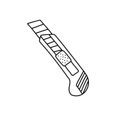 Doodle of cutter icon in vector. Hand drawn paper cutter icon in vector. Isolated doodle cutter illustration in vector