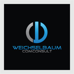 Minimal Creative Initial Based CW logo and WC logo. CW WC creative elegant Monogram lettering in black color on black background