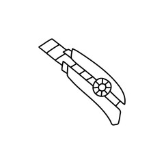 Doodle of cutter icon in vector. Hand drawn paper cutter icon in vector. Isolated doodle cutter illustration in vector