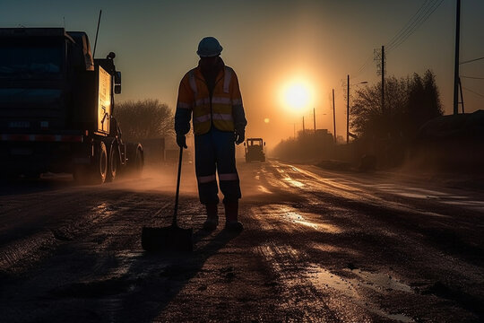 Under Construction: The Silhouette of Roadwork, Generated with Generative AI