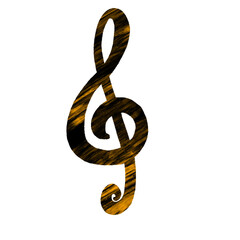 Obraz premium Treble Clef music note lined design