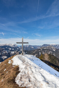 View from the top of Goli Vrh, Gorenjska, Slovenia, on a winter day