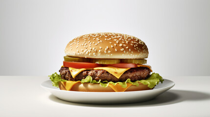 Cheeseburger auf einem Teller
Generative AI