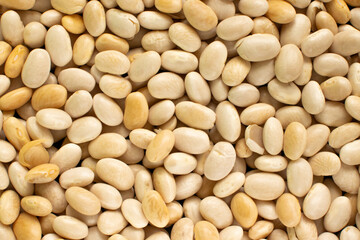 Macro shot of beans isolate on a background. Top view of food - beans texture