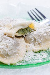Ravioli filled with spinach and ricotta