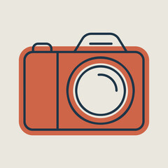 Camera vector isolated icon. Camping sign