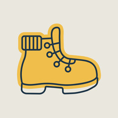 Hiking boot vector isolated icon. Camping sign