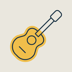 Classical acoustic guitar icon. Musical sign