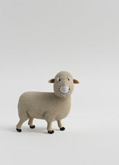 Sheep with white minimal background