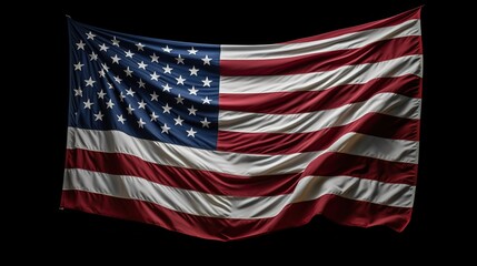 United States Flag On Black Background