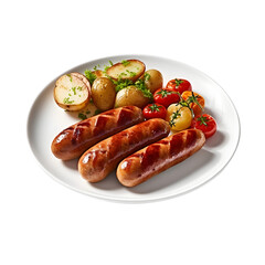 grilled sausage or bratwurst on a plate