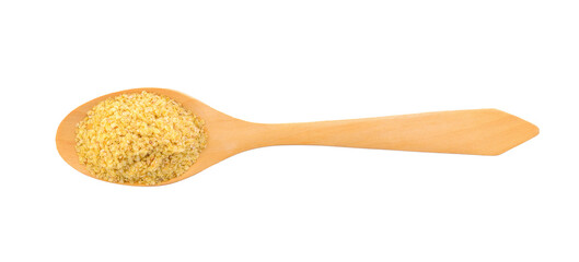 Wheat germ in wood spoon on transparent png