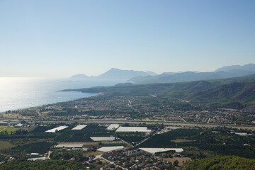 The view from Calis mountain, the mountain between Kemer and Camyva, Turkey