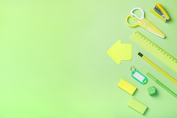 Stationery on a bright background. Back to school.