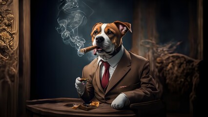 "Suits and Smoke: The Classy Canine"
