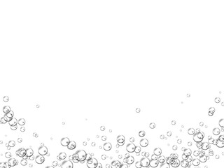 Underwater Sparkling Air Bubbles Frame Border