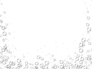 Underwater Sparkling Air Bubbles Frame Border