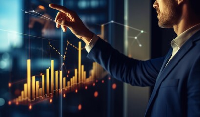 Project manager hand and management skills on computer Ui with icons of planning schedule of tasks and deliverables, budget, team work strategy.Generative AI